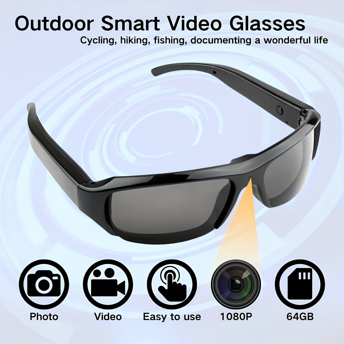 1080p HD Camera Glasses Outdoor Shooting